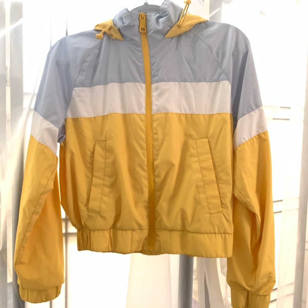 HOLLISTER Jersey-Lined Full Zip Hooded Windbreaker